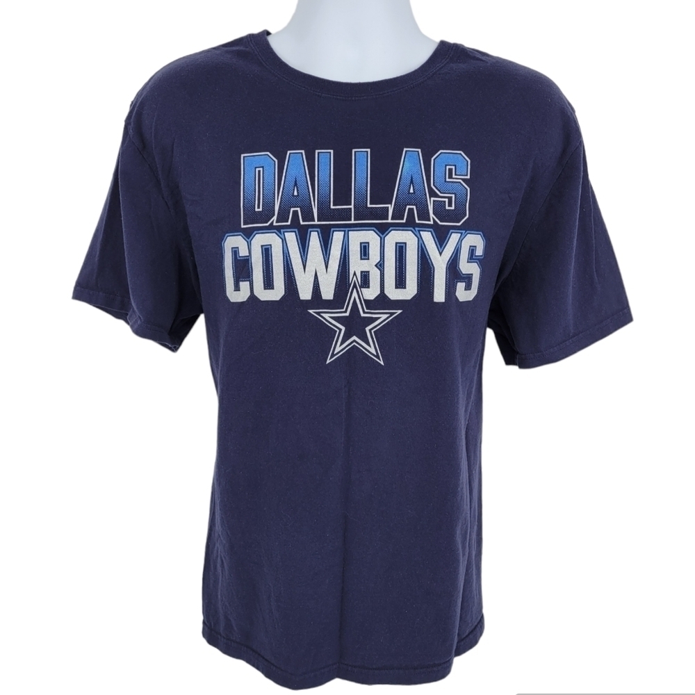 Navy with blue and‎ silver lettering, Dallas Cowboys, T-shirt, size xl
